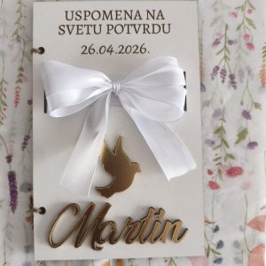 Personalizirana drvena čestitka za Prvu Pričest / Krizmu / Krštenje