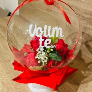 personalizirani bubble balon s cvijećem