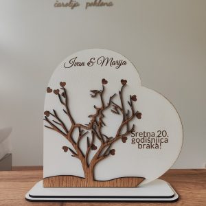 personalizirani drveni poklon za godišnjicu – stablo ljubavi