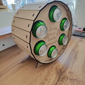 personalizirana pivska bačva s limenkama – poklon set