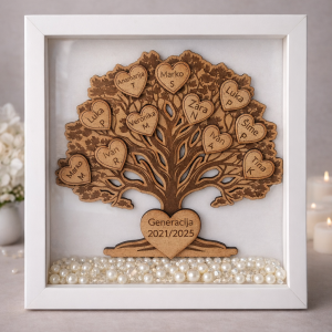 personalizirani okvir za učiteljicu – drvo života s imenima djece